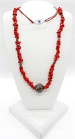 Red Coral & Red Leather-2 Pieces