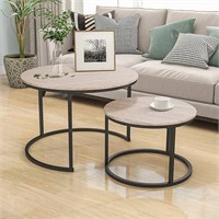 Industrial Round Coffee Table Set