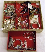 Jewelry Box With Assortment Of Costume Jewelry