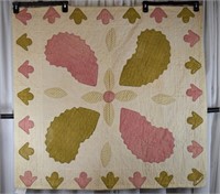 Judy Roche Antique FLORAL APPLIQUE Crib Quilt