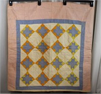 Judy Roche Antique SAWTOOTH STAR Crib Quilt