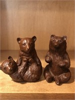 2- RED MILL BEAR FIGURINES 3 INCHES TALL