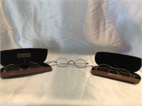 3- PAIR OF VINTAGE GLASSES 2 HAVE CASES