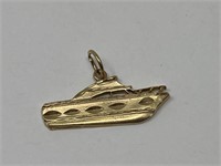 Stamped 14K Yacht Boat Charm Pendant