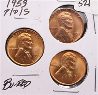 1953-P/D/S U.S. Cents