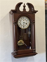 Westminster Porcelain Face Clock W/ Pendulum & Key