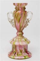 Murano Glass Marbled Trophy-Form Bud Vase