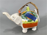 Elephant Tea Pot w/Rider -Broken Bamboo Handle