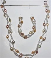 tFresh Waer Pearl Necklace and Bracelet Set