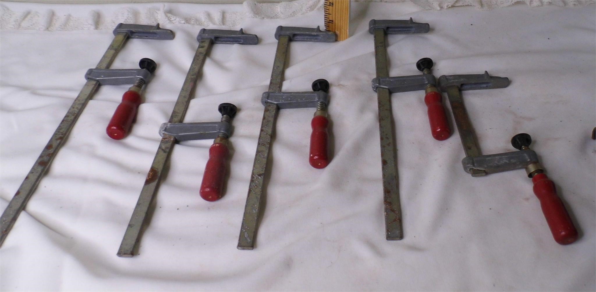 5 Vtg W Germany Red Handle Clamps