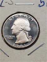 1981-S Clad Proof Washington Quarter