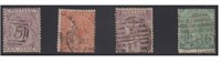 Great Britain Stamps #27, 43, 45, 48 used in mixed