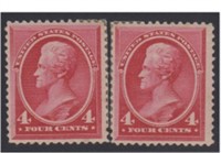 US Stamps #215 Mint HR 2 singles CV $360
