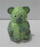 10" Ceramic Green Bear Cookie Jar