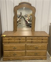 6 drawer dresser with mirror 53x 17x 65