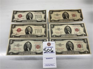 (6) $2 bills 1928 & 1953