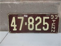 1933 TN Car Tag