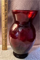 Vintage ruby red vase.