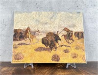 Antique Frederic Remington The Buffalo Hunt Puzzle