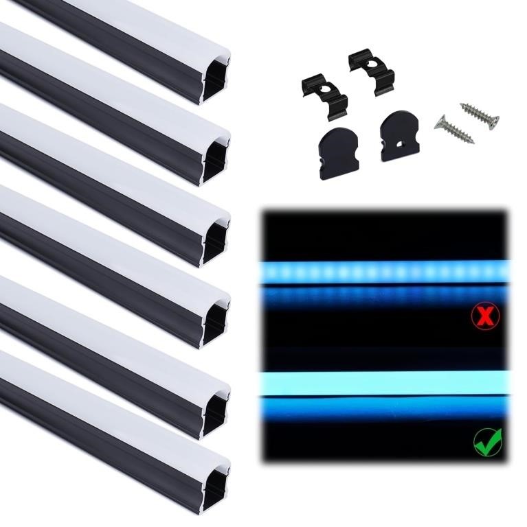 LED Channel System w/ Milky White Cover, 6pk