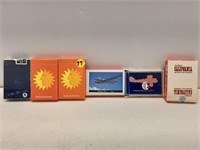 6 MISC DECKS OF CARDS-AIRLINES-CASINO-BRIDGE