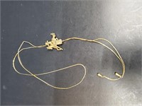 VTG GOLD TONED BOLO NECKLACE WITH COWBOY