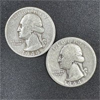 1944-S & 1944 Washington Silver Quarters
