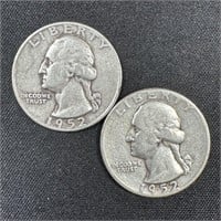 1952-D & 1952 Washington Silver Quarters