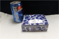 BLUE PORCELAIN TRINKET BOX