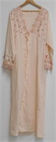 XL Vintage Embroidered Summer Robe with Bow/Tie -