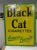 VINTAGE BLACK CAT CIGARETTE TIN SIGN