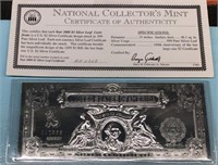 2008 US $2 Silver Leaf Certificate