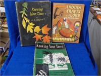 3 Vintage Books Knowing Trees, Indian Crafts