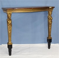 Wall Table W/Carved Legs
