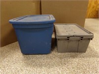 (2) Plastic Storage Tubs with Lids
