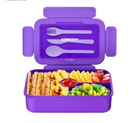 KEMETHY Bento Lunch Box for Kids, Purple, 4 Compar