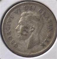 Silver 1950 Canadian dime