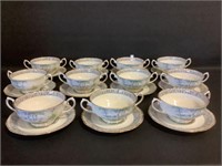 11 Royal Albert Silver Birch handle soup & saucer