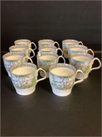 11 Royal Albert Silver Birch coffee mugs 3"hx3"d