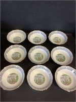9 Royal Albert Silver Birch soup cereal bowls