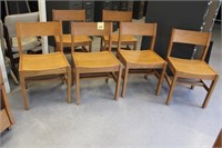 6 Solid Oak Chairs