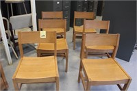 6 Solid Oak Chairs