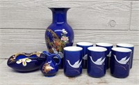 Cobalt Blue w/ Oriental Design Pieces