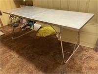Vintage folding aluminum picnic table