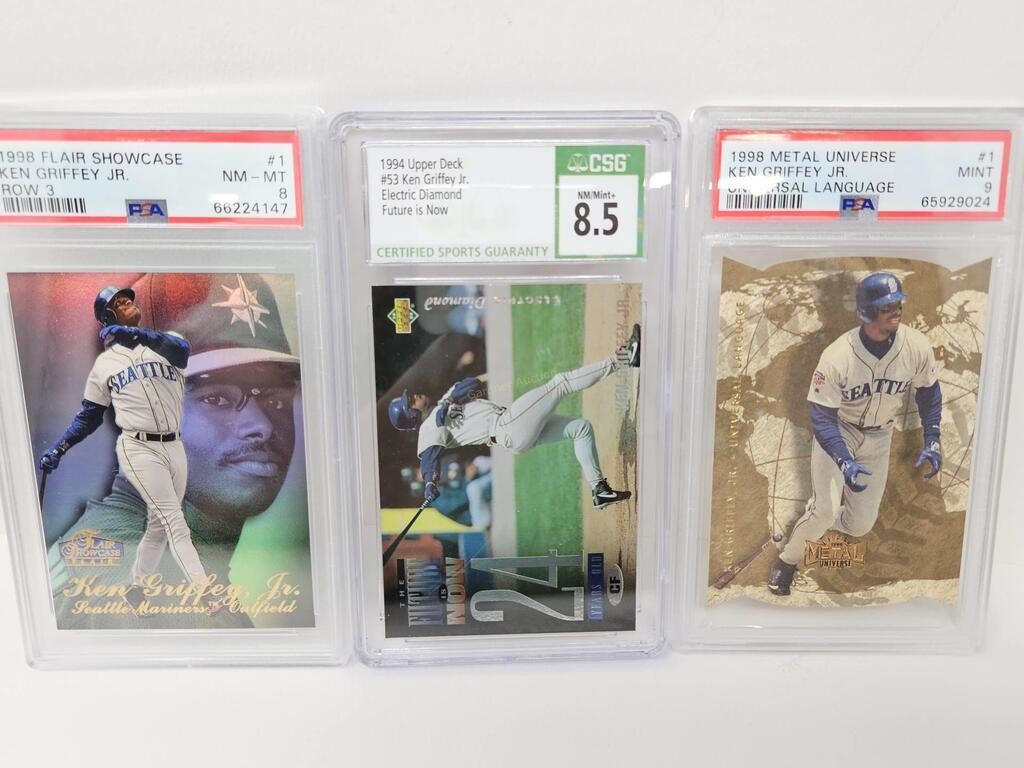 GRADED KEN GRIFFEY JR LOT OF 3 (GROUP 8)