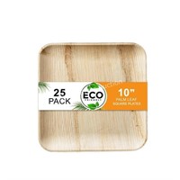 Naturelia Palm Leaf Plates 10" Square 25-Pack