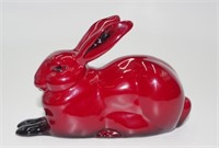 Royal Doulton flambe hare crouching
