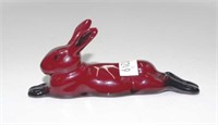 Royal Doulton flambe hare lying - small