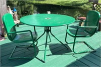 Metal Patio Table & Two Chairs