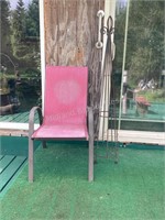 Chair & 55 1/2" Tall Iron Trellis